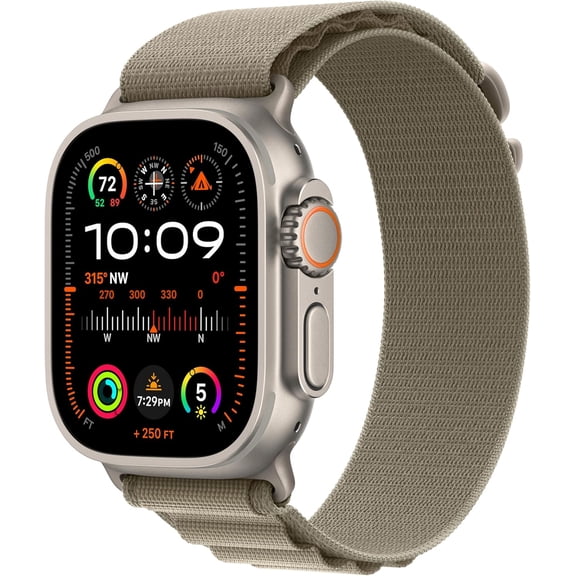 Restored Apple, A2986, Watch Ultra 2, Smart Watch, Alpine Loop, bright and durable titanium case, (GPS + Cellular), with 36 Hour Battery Life, iOS, Natural, 1, 1
