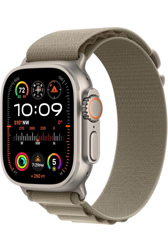 Restored Apple, A2986, Watch Ultra 2, Smart Watch, Alpine Loop, bright and durable titanium case, (GPS + Cellular), with 36 Hour Battery Life, iOS, Natural, 1, 1