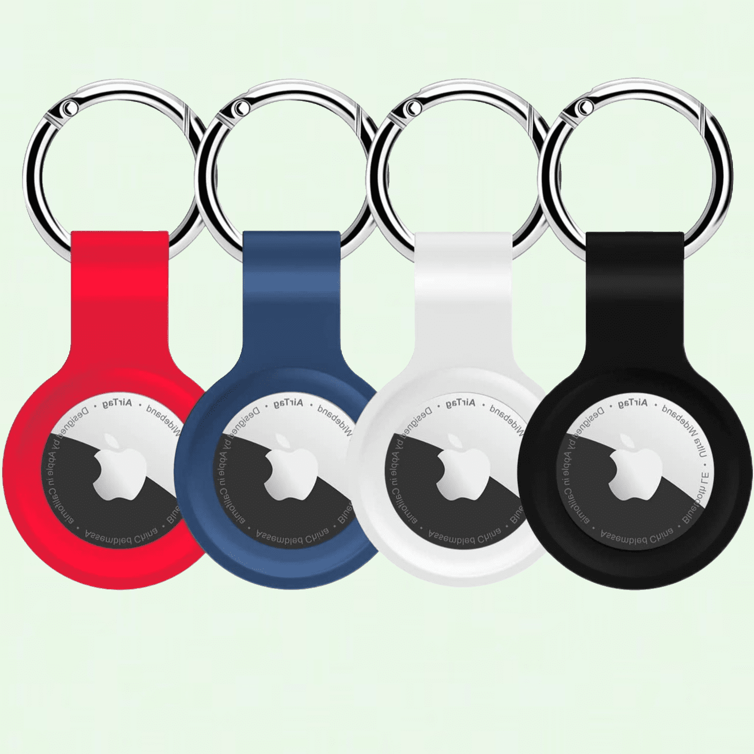 Apple Air Tag Keychain and Silicone Airtag Case, 4 Pack Luggage Tracker