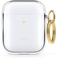 thumbnail image 1 of Apple AirPods Case - elago Clear Airpods Case with Keychain Designed for Apple Airpods 1 & 2 (Transparent), 1 of 7