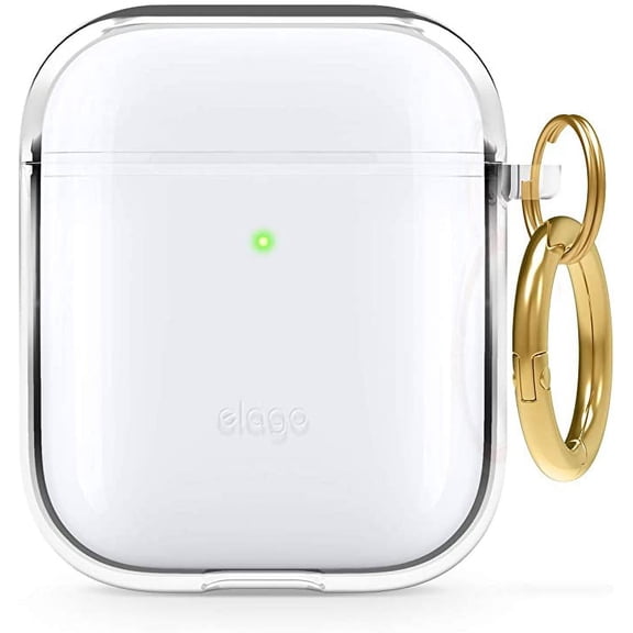 Apple AirPods Case - elago Clear Airpods Case with Keychain Designed for Apple Airpods 1 & 2 (Transparent)
