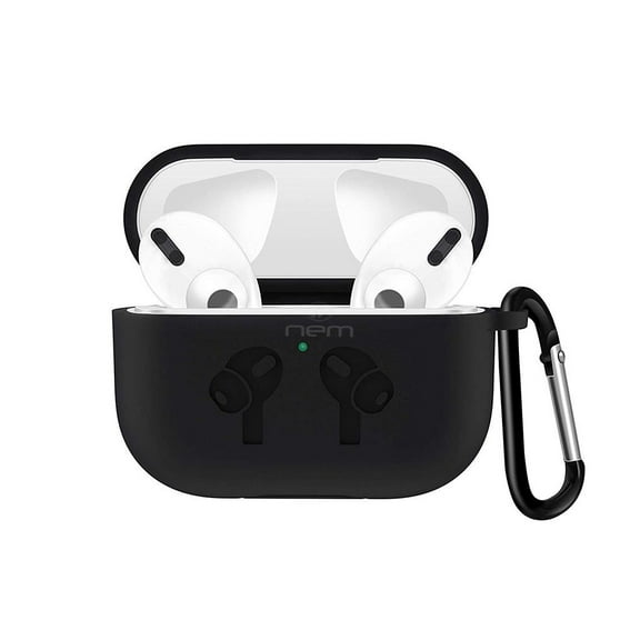 Apple AirPods Pro Silicone Earpod Charging Protective with Carabiner Case Cover Black