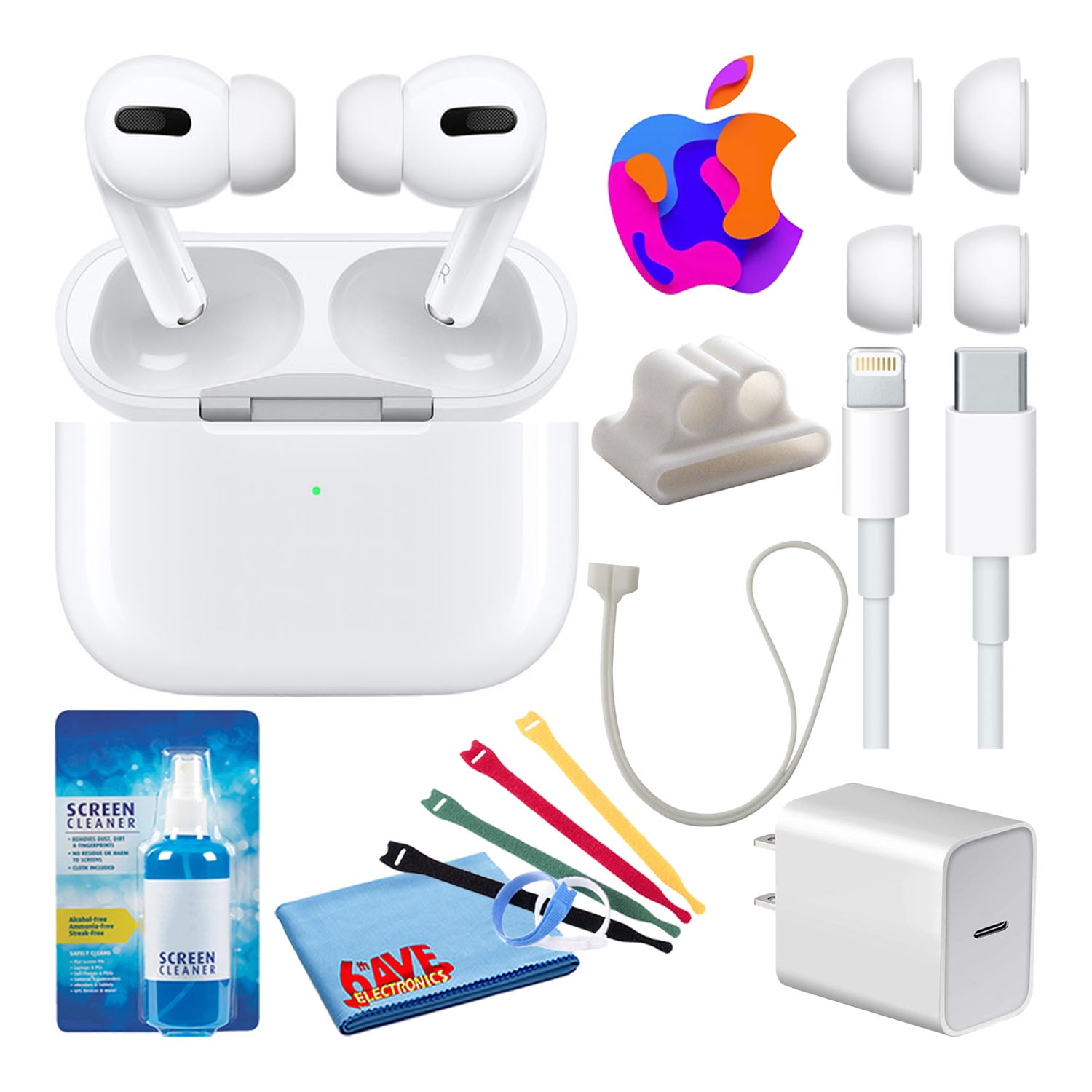 Apple AirPods Pro With Wireless Charging Case White MWP22AM/A Authentic  190199247017