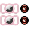 thumbnail image 1 of Apple AirTag Dog Collar Holder (2 Pack) Apple Air Tag Holder for Dogs & Cats, Premium Silicone Protective Case for Pets GPS Tracker (Glow in The Dark Pink), 1 of 5