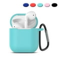 thumbnail image 1 of Apple Airpods 1 Skin, For Airpods Charging Case Skin for Airpods 1st, Takfox 360° Protective Portable Silicone Cover Skin for Airpods 1 [Front LED Visible] Accessories w/ Keychain - Mint, 1 of 6