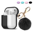 thumbnail image 1 of Apple Airpods 1 Skin, For Airpods Charging Case fur Ball for Airpods 1st,Takfox Scratch-Resistant 360°Protective Portable Silicone Cover Skin for Airpods 1 [Front LED Visible] Accessories w/ Keychain, 1 of 7