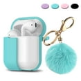 thumbnail image 1 of Apple Airpods 2 Skin, For Airpods Charging Case fur Ball for Airpods 2nd,Takfox Scratch-Resistant 360° Protective Portable Silicone Cover Skin For Airpods 2 [Front LED Visible] Accessories + Keychain, 1 of 7
