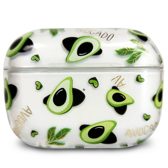 Apple Airpods Pro Case Soft Silicon Full-Body Protective Case Cover Compatible with Apple Airpods Front LED Visible - Fruity (Avocado)