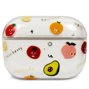 Apple Airpods Pro Case Soft Silicon Full-Body Protective Case Cover Compatible with Apple Airpods Front LED Visible - Fruity (Fruits)