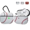 thumbnail image 1 of Apple Airpods Pro Skin, Takfox Cover for Airpods Charging Case for Airpods 3rd, 360° Portable Protective Anti-Scratch PU Leather Cover Skin for Airpods 3 [Front LED Visible] w/ Keychain - Baseball, 1 of 7