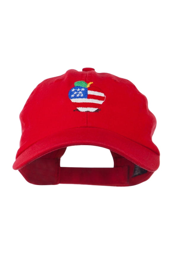 Apple American Flag Embroidered Cap - Red OSFM