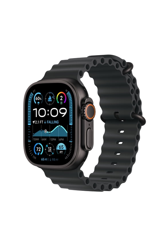 (Open Box) Apple Watch Ultra 2 GPS + Cellular 49mm Black Titanium Case with Black Ocean Band M/L