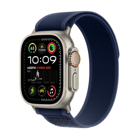 Apple Watch Ultra 2 (GPS+Cellular) 49mm Titanium Case with Blue Trail Loop - M/L - Natural