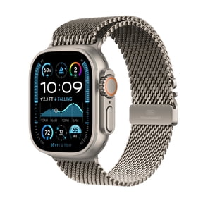 Restored Apple Apple Watch Ultra 2 GPS + Cellular 49mm Natural Titanium Case with Natural Titanium Milanese Loop - M