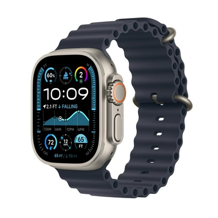 Apple Watch Ultra 2 (GPS+Cellular) 49mm Titanium Case with Navy Ocean Band - Natural - (2024)