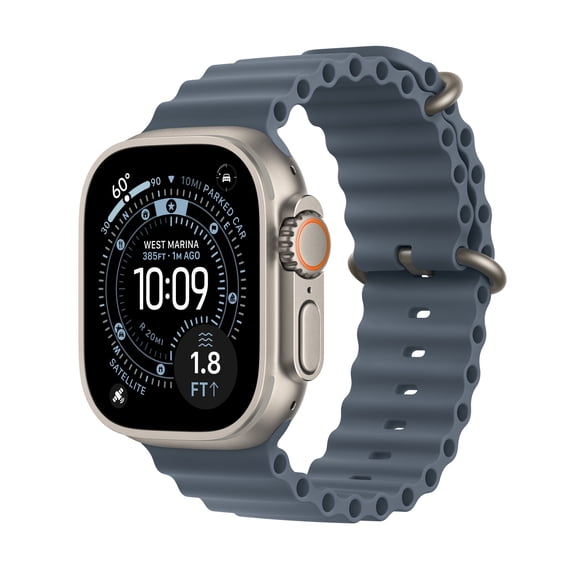 Open Box Apple Apple Watch Ultra 3 GPS + Cellular 49mm Natural Titanium Case with Anchor Blue Ocean Band