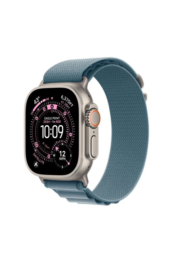 Open Box Apple Apple Watch Ultra 3 GPS + Cellular 49mm Natural Titanium Case with Light Blue Alpine Loop - Large