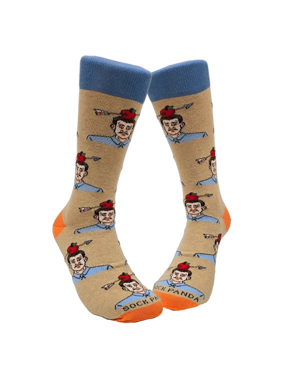 Apple Arrow Shot Socks from the Sock Panda (Adult Large - Shoe Sizes 8-13)