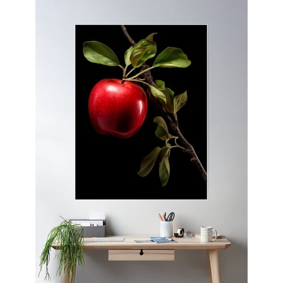 Apple Artwork Poster Wall Art, Modern Wall Decor For Living Room Bedroom, 8x12 UNFRAMED