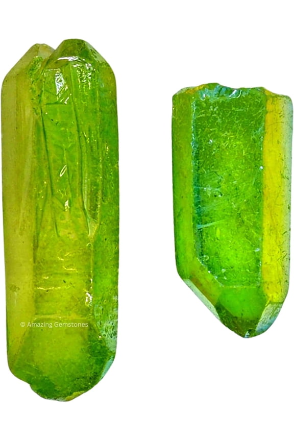 Apple Aura Quartz Raw Pencil Points Crystals (2 Pieces)