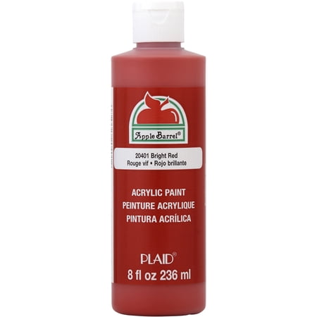 Apple Barrel Acrylic Craft Paint, Matte Finish, Bright Red, 8 fl oz