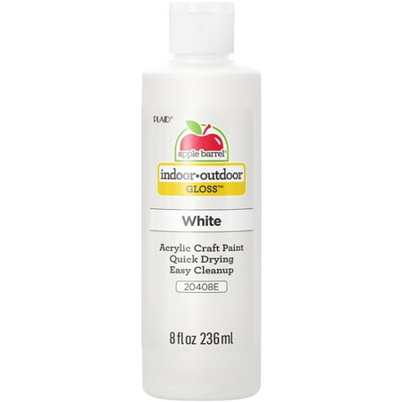 Apple Barrel Acrylic Craft Paint, Gloss Finish, White, 8 fl oz