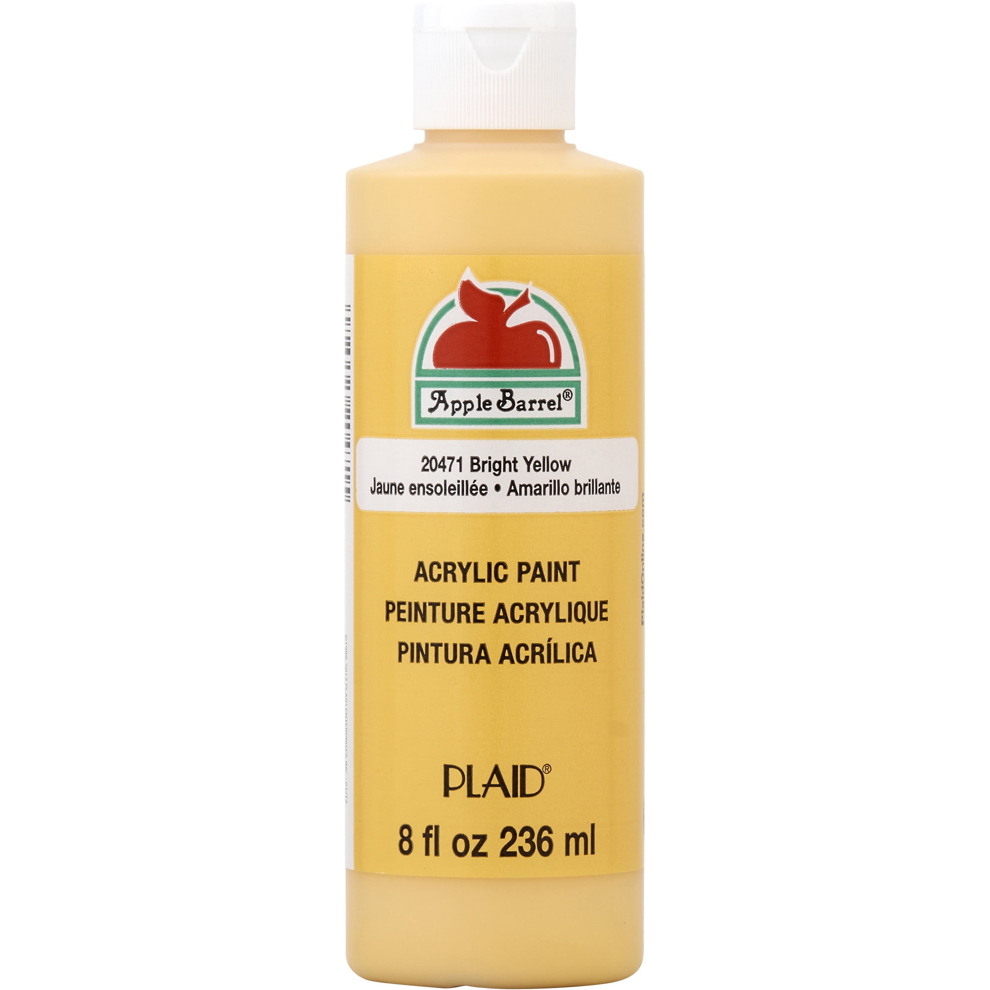 Apple Barrel Acrylic Craft Paint, Matte Finish, Bright Yellow, 8 fl oz