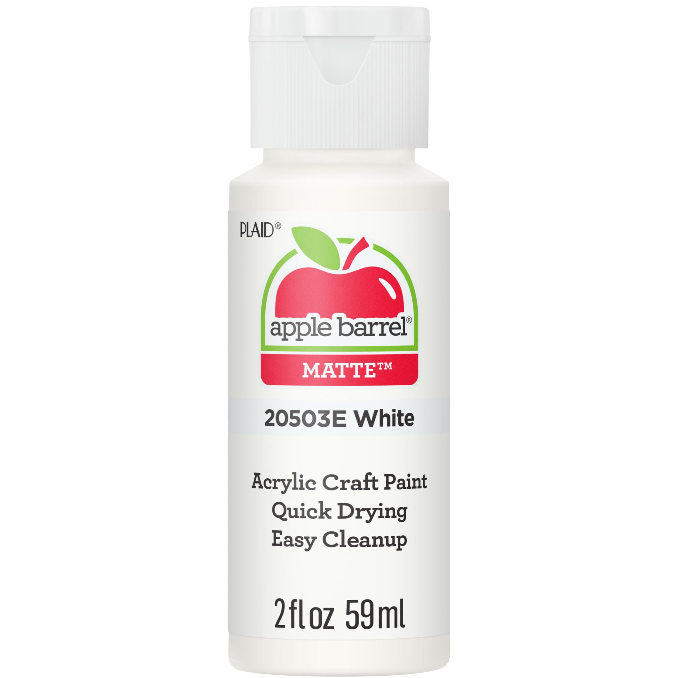 Apple Barrel Acrylic Craft Paint, Matte Finish, White, 2 fl