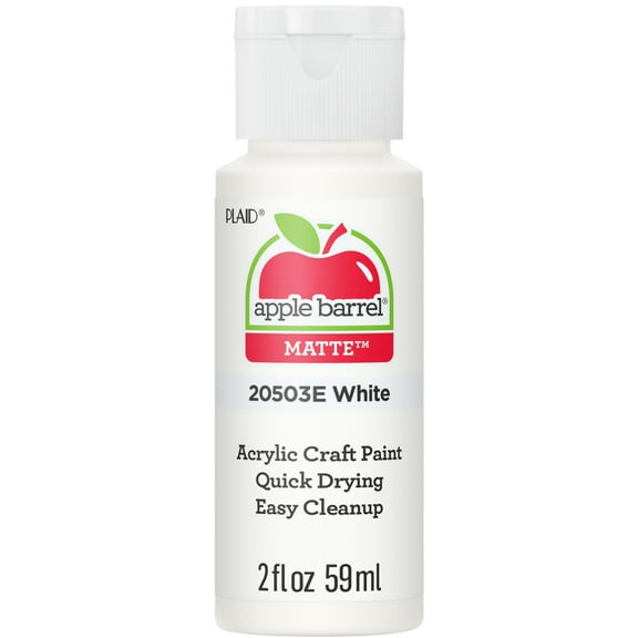 Apple Barrel Acrylic Craft Paint, Matte Finish, White, 2 fl oz