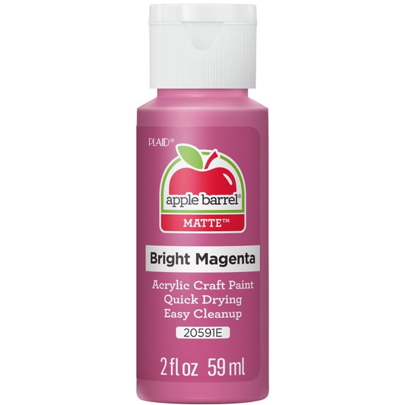 Apple Barrel Acrylic Craft Paint, Matte Finish, Bright Magenta, 2 fl oz