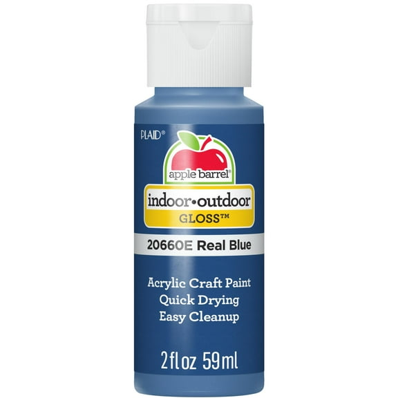Apple Barrel 20660E Acrylic Craft Paint, Gloss Finish, Real Blue, 2 fl oz