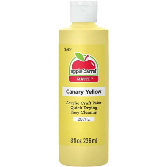 Apple Barrel Acrylic Craft Paint, Matte Finish, Canary Yellow, 8 fl oz