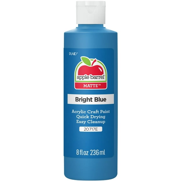Apple Barrel Acrylic Craft Paint, Matte Finish, Bright Blue, 8 fl oz