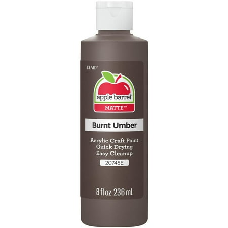 Apple Barrel Acrylic Craft Paint, Matte Finish, Burnt Umber, 8 fl oz