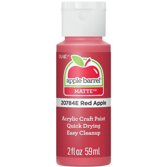 Apple Barrel Acrylic Craft Paint, Matte Finish, Red Apple, 2 fl oz