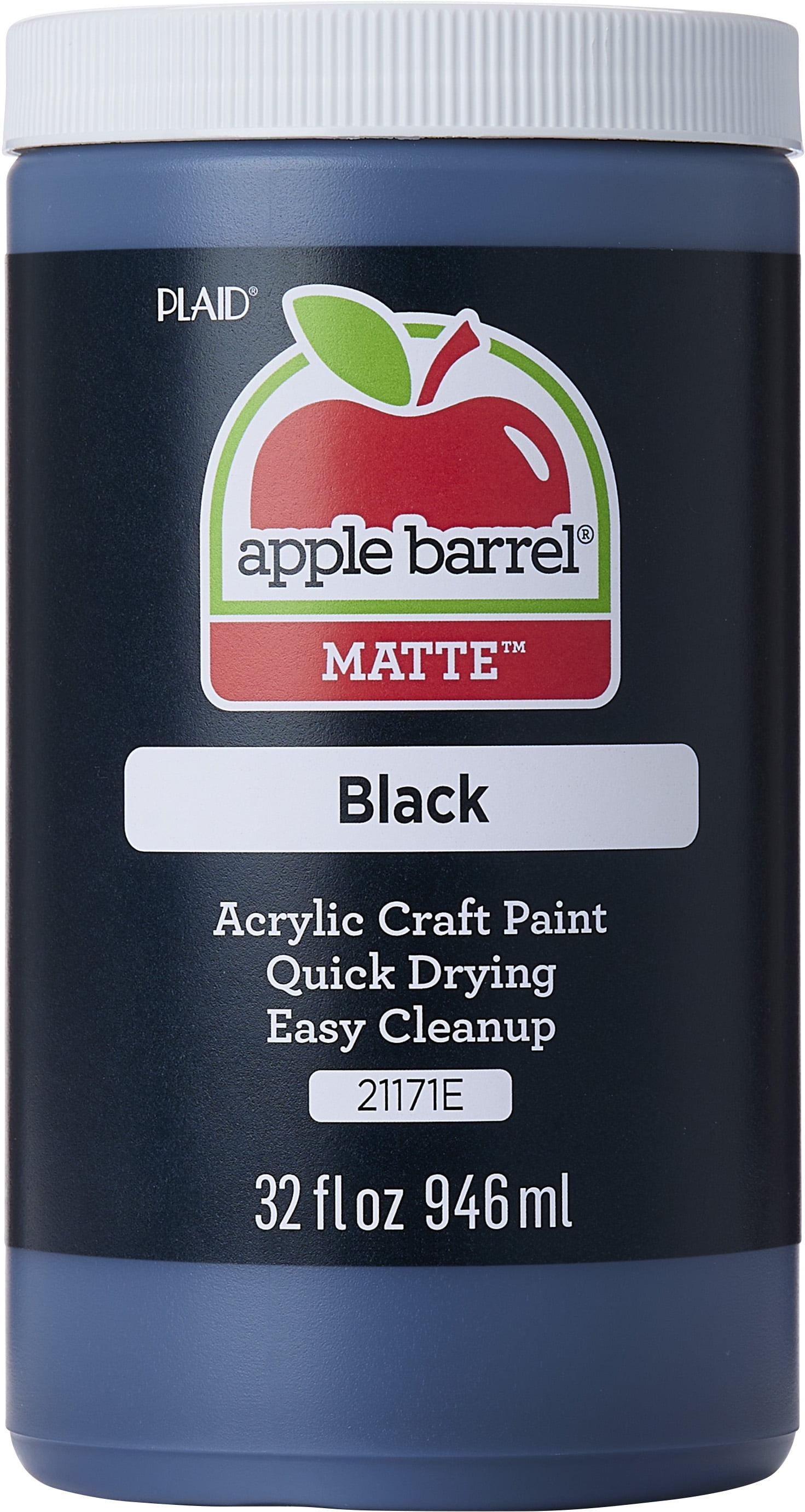Apple Barrel Acrylic Craft Paint, Matte Finish, Black, 32 fl oz