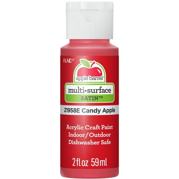 Apple Barrel Multi-Surface Acrylic Craft Paint, Satin Finish, Candy Apple, 2 fl oz