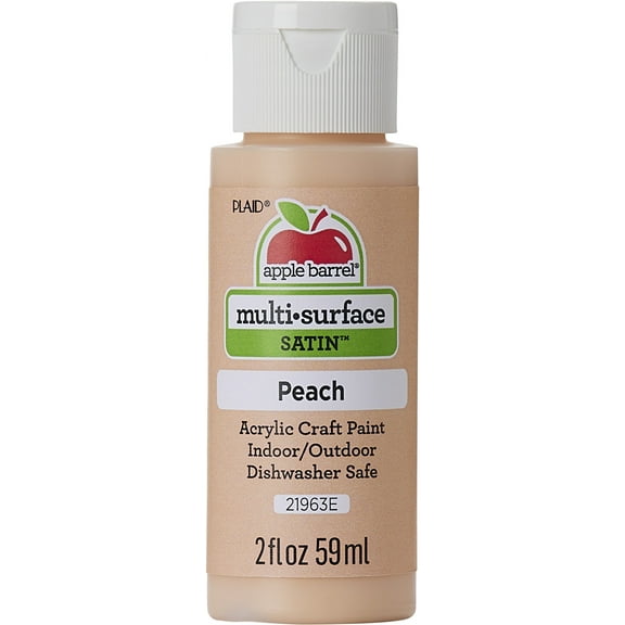 Apple Barrel 21963E Multi-surface Acrylic Craft Paint, Satin Finish, Peach, 2 fl oz