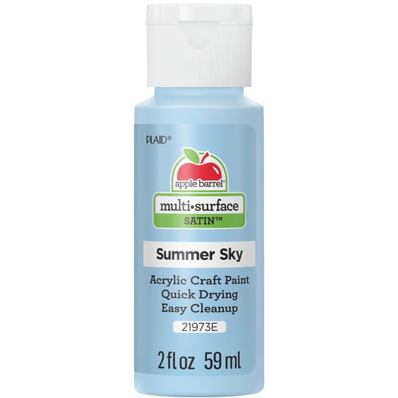 Apple Barrel Multi-Surface Acrylic Craft Paint, Satin Finish, Summer Sky, 2 fl oz