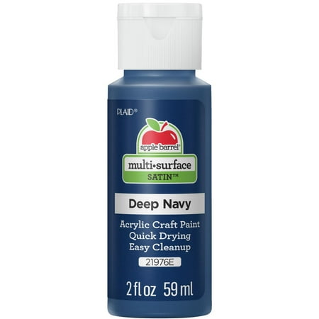 Apple Barrel Multi-Surface Acrylic Craft Paint, Satin Finish, Deep Navy, 2 fl oz