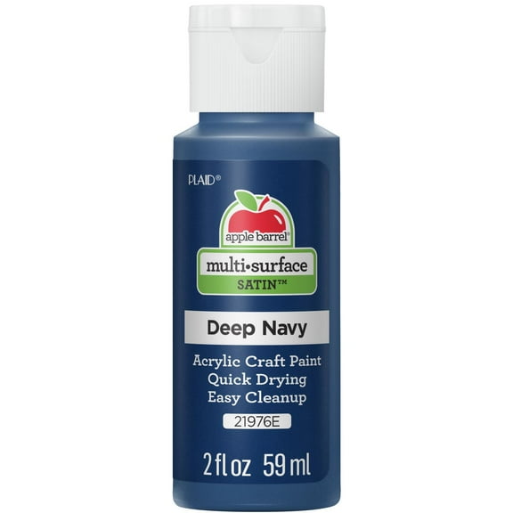 Apple Barrel Multi-Surface Acrylic Craft Paint, Satin Finish, Deep Navy, 2 fl oz