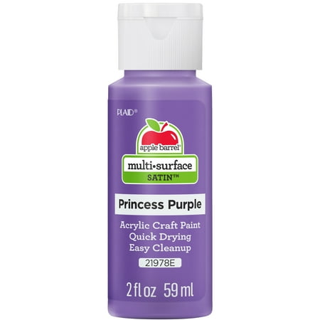 Apple Barrel Multi-Surface Craft Paint, Satin Finish, Princess Purple, 2 fl oz