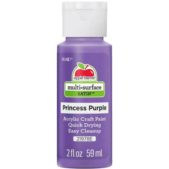 Apple Barrel 21978E Multi-surface Craft Paint, Satin Finish, Princess Purple, 2 fl oz