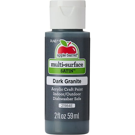 Apple Barrel Multi Surface Craft Paint, Satin Finish, Dark Granite, 2 fl oz