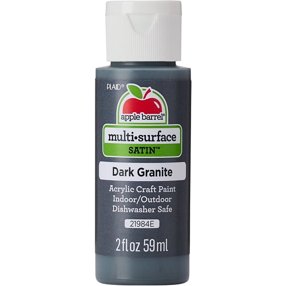 Apple Barrel Multi Surface Craft Paint, Satin Finish, Dark Granite, 2 fl oz