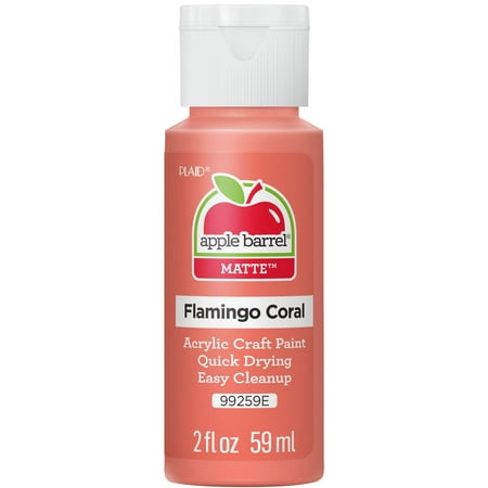 Apple Barrel Acrylic Craft Paint, Matte Finish, Flamingo Coral, 2 fl oz