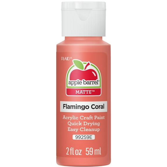 Apple Barrel Acrylic Craft Paint, Matte Finish, Flamingo Coral, 2 fl oz