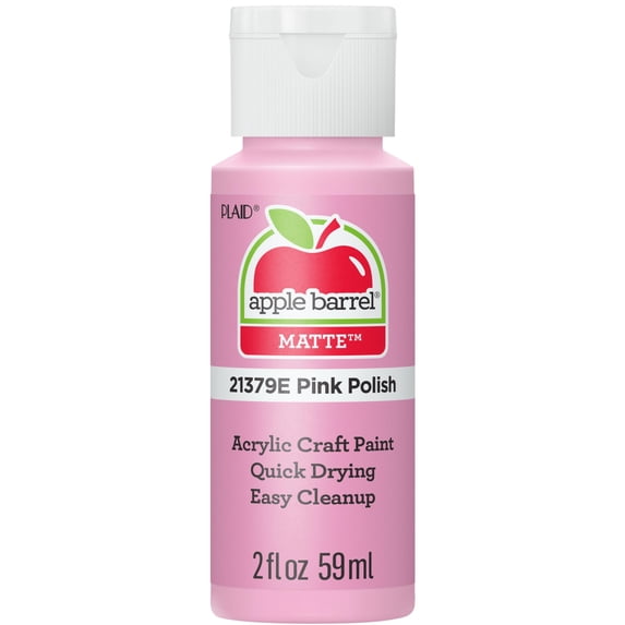 Apple Barrel Acrylic Craft Paint, Matte Finish, Pink Polish, 2 fl oz
