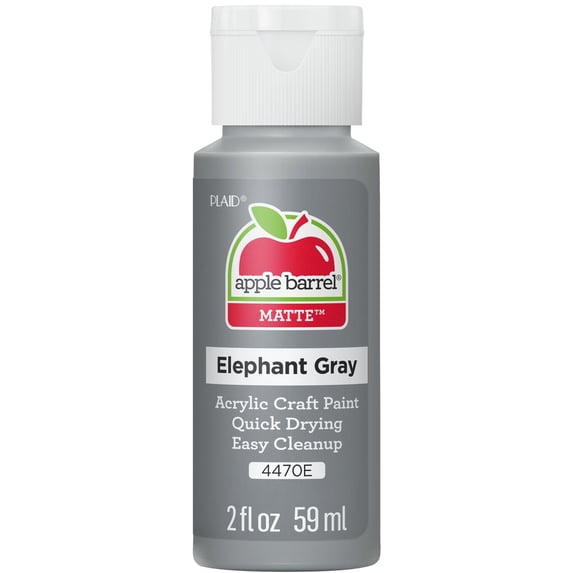 Apple Barrel Acrylic Craft Paint, Matte Finish, Elephant Gray, 2 fl oz