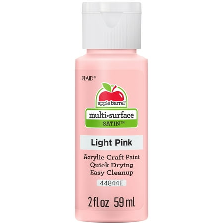 Apple Barrel Multi-Surface Acrylic Craft Paint, Satin Finish, Light Pink, 2 fl oz